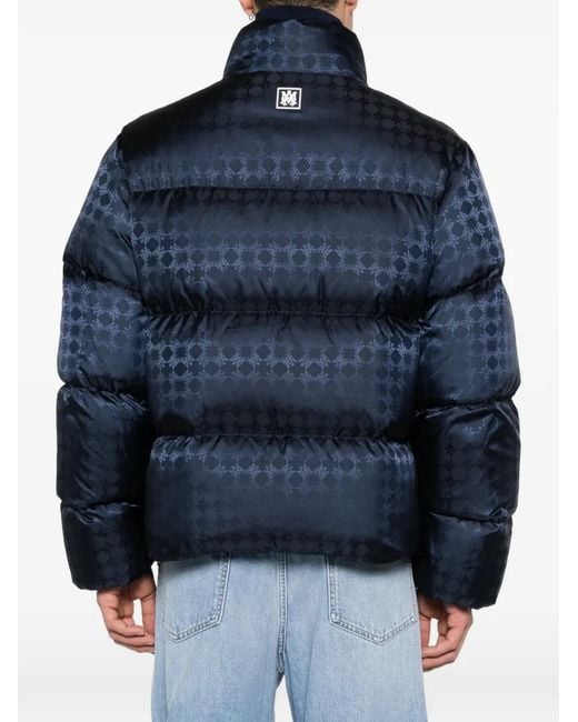 Amiri Blue Ma Quad Jacquard Puffer Jacket for men