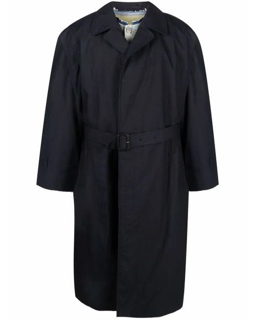 Maison Margiela Blue Layered Cotton Trench Coat for men
