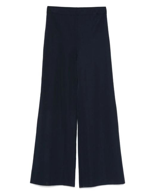 Alberta Ferretti Blue Tailored Straight-Leg Pants With Minimalist Design