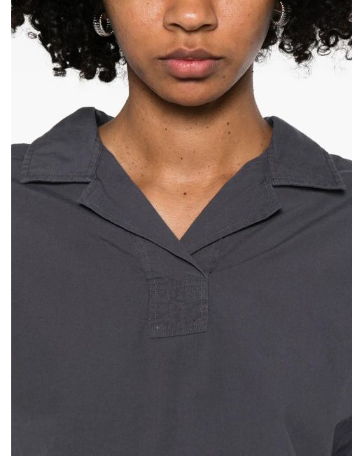 MHL by Margaret Howell Blue Notched-Collar Blouse