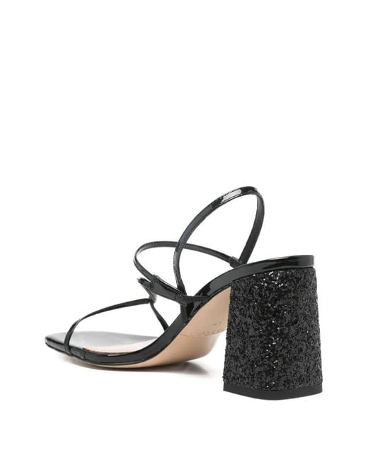 Sandro White Glitter Heel Sandals