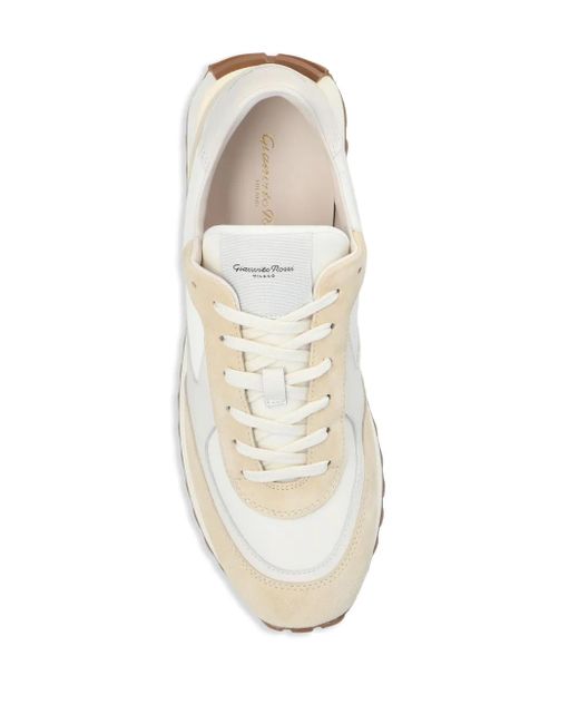 Gianvito Rossi White Gravel Panelled Sneakers