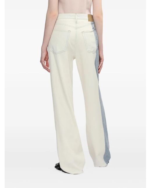 Rag & Bone White Logan Two-Tone Jeans
