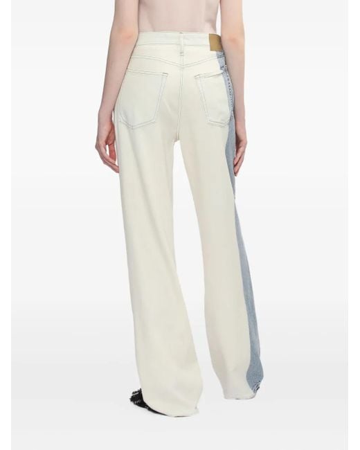 Rag & Bone White Logan Two-Tone Jeans