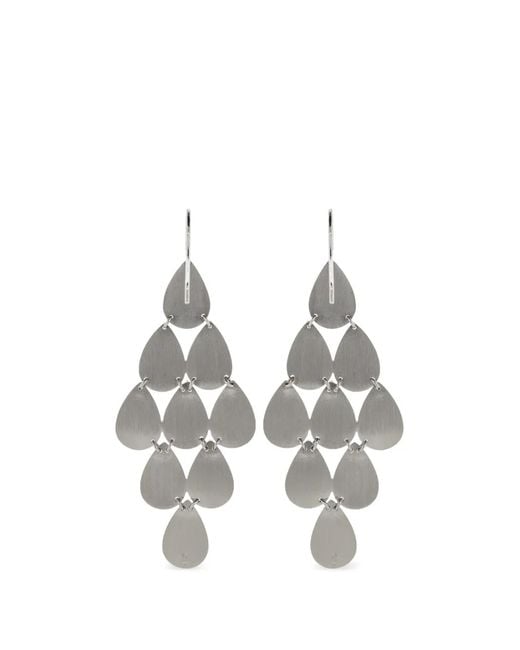 Irene Neuwirth White Nine-Drop Chandelier Earrings