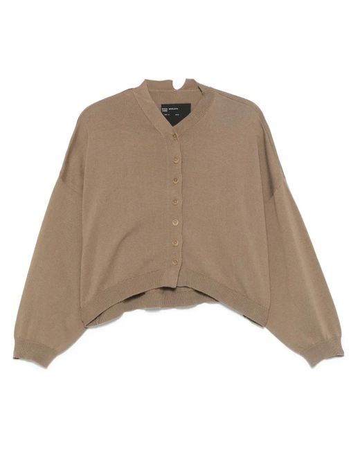 Cardigan Con Scollo A V di Cordera in Natural