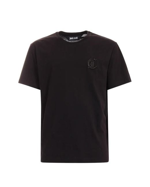Just Cavalli Black Logo-Detail T-Shirt for men