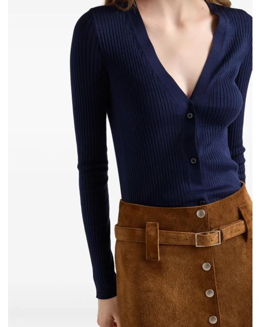 Prada Blue Cardigan Aus Baumwolle