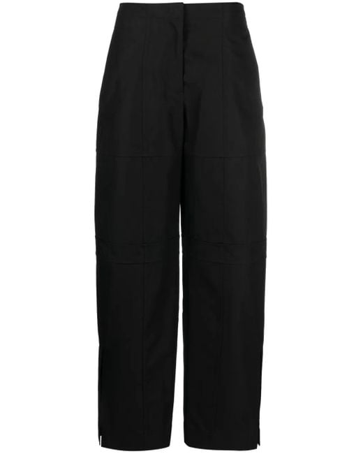 Jil Sander Black Panelled Straight-Leg Cut Trousers