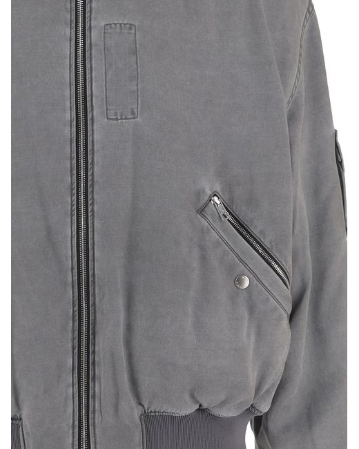 Wooyoungmi Gray Quilted Reversible Bomber Jacket for men