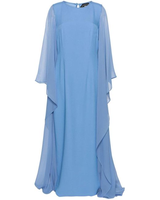 ‎Taller Marmo Blue Adriatica Crepe Maxi Dress