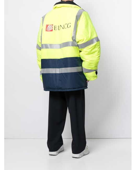 Balenciaga Reversible Logo-print Parka in Yellow for Men - Lyst