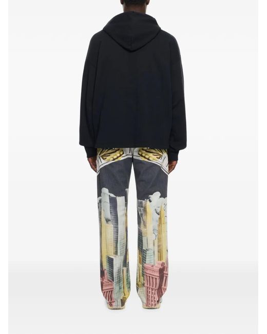 Off-White c/o Virgil Abloh Black Big Frame World Graphic-Print Hoodie for men