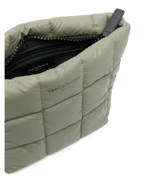 VEE COLLECTIVE Gray Porter Quilted Shoulder Bag