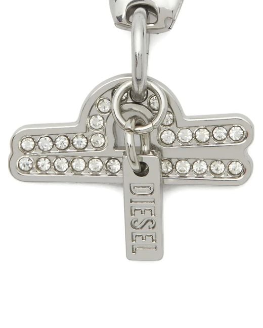 DIESEL White Libra Charm Keyring