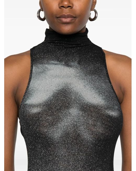 Jean Paul Gaultier Jurk Met Hoge Hals En Logoprint in het Black