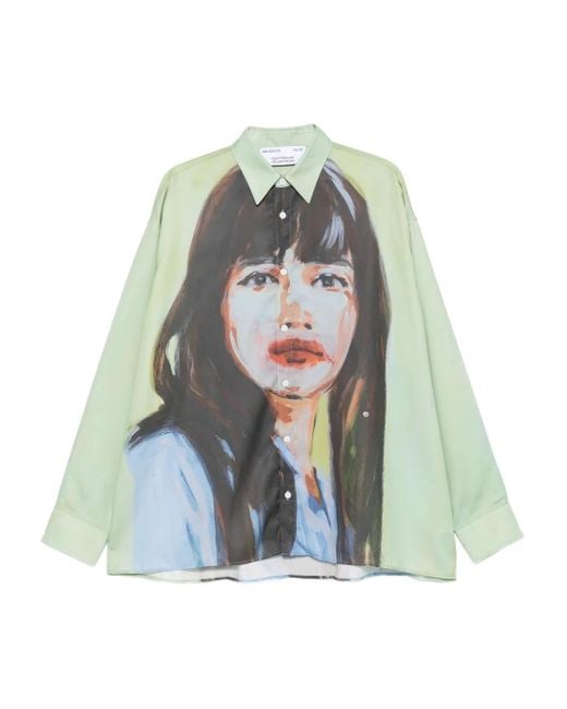 Etudes Studio Claire プリント シャツ Blue
