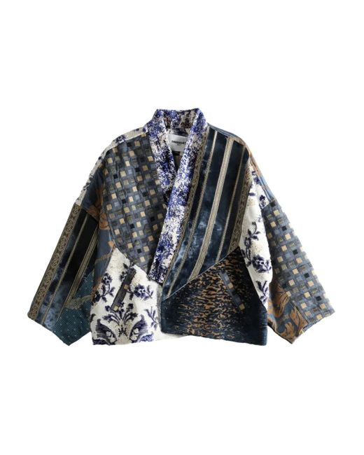Emergency Room Blue Patchwork Velvet Jacket for men