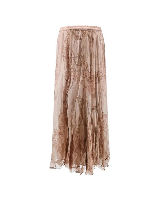 Mes Demoiselles Natural Gigi Floral-Pattern Maxi Skirt