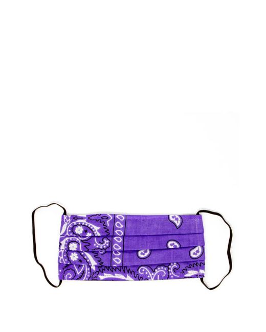ARIZONA LOVE Purple Bandana Paisley-Print Face Mask