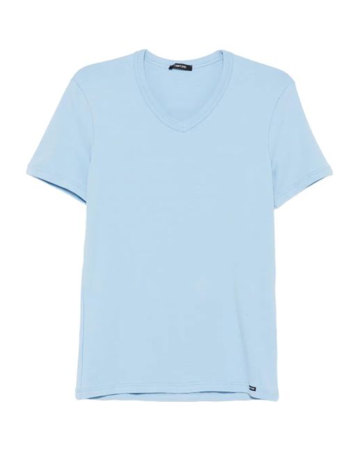 Tom Ford T-Shirt Met V-Hals in het Blue voor heren