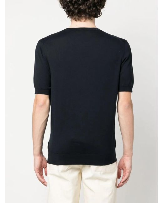 Fileria Black Short-Sleeved Cotton Jumper for men