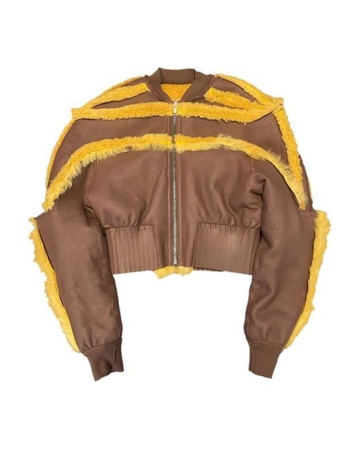 Rick Owens Yellow Bomberjacke aus Shearling