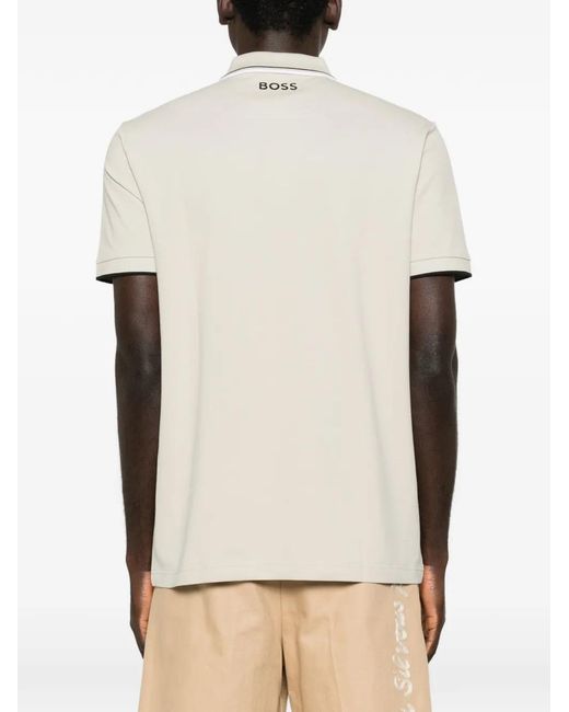Boss White Paddy Pro Short-Sleeve Polo Shirt for men