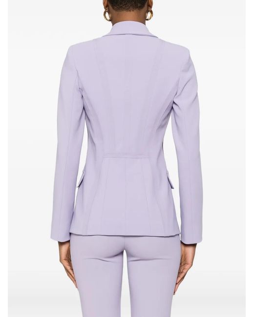 Elisabetta Franchi Purple Button-Embellished Blazer