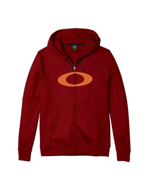 Oakley Red Ellipse Zip-Up Hoodie for men