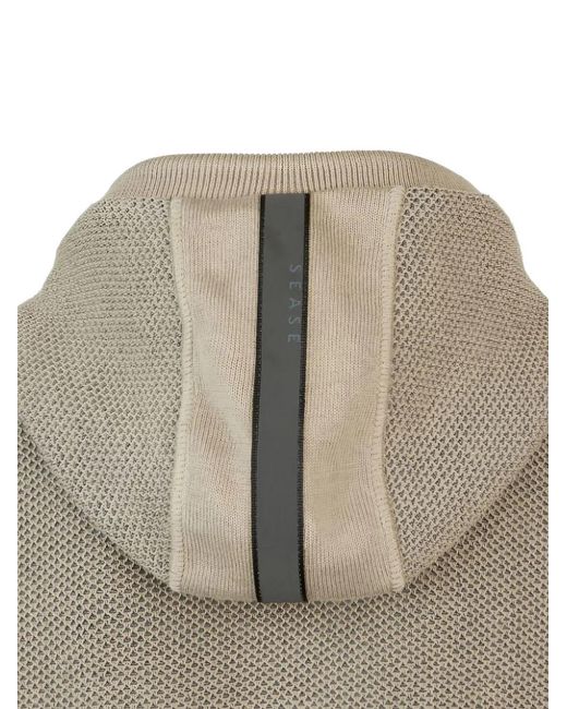 Sease Natural Honeycomb-Knit Zip-Up Hoodie for men