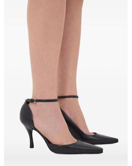Loulou de Saison Black 85Mm Carllas Asymmetric Ankle Strap Pumps