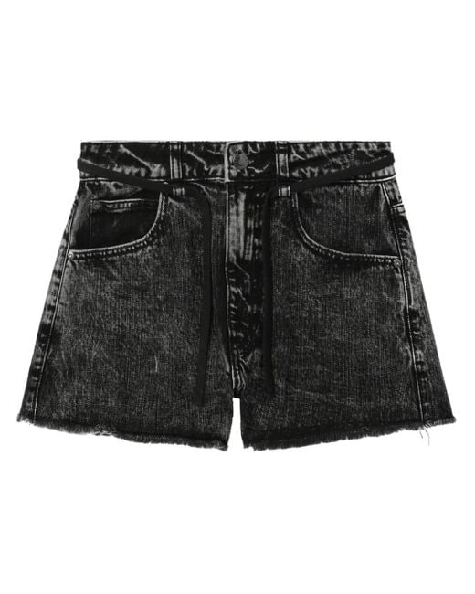 Izzue Black Jeans-Shorts mit Logo-Print