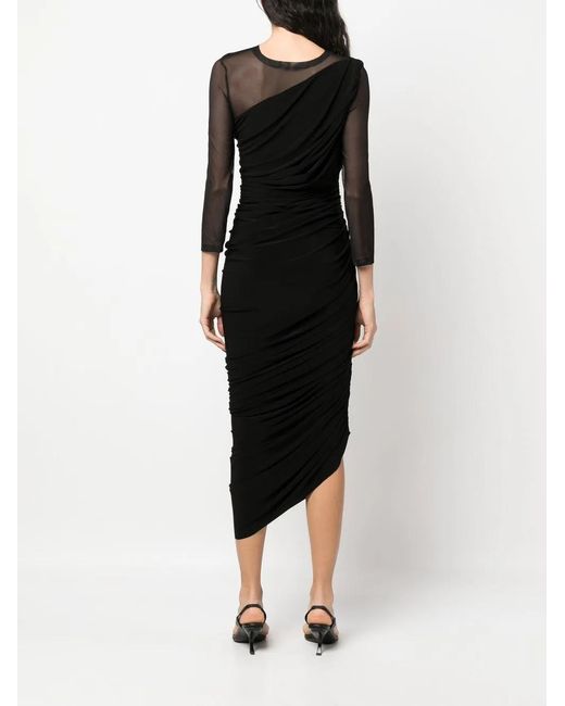 Norma Kamali Black One-Shoulder Asymmetric Hem Dress