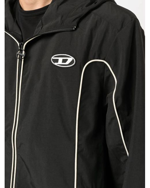 DIESEL Black Windbreaker Jackets for men