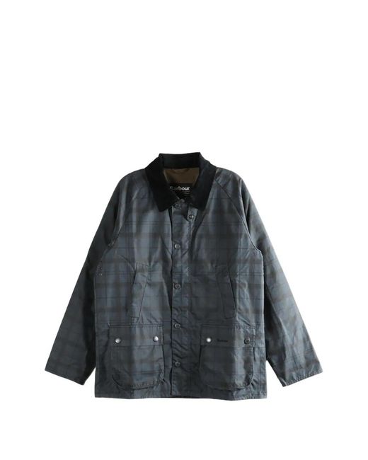 Barbour Black Tartan Ambleside Waxed Jacket for men