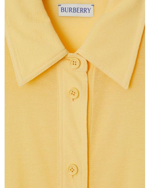 Burberry Yellow Straight-point Collar Button-down Shirt