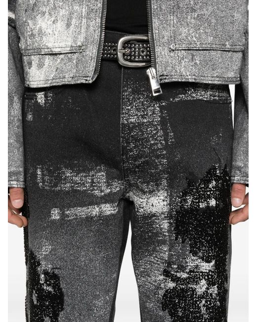 Purple Brand Gray Beaded Palms Denim Jeans for men