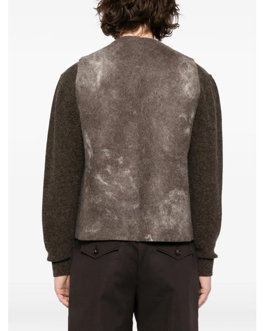 NORLHA Brown Melang Felt Vest for men