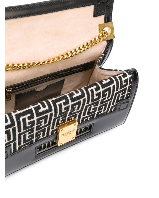 Balmain Black Bifold Monogram Shoulder Bag