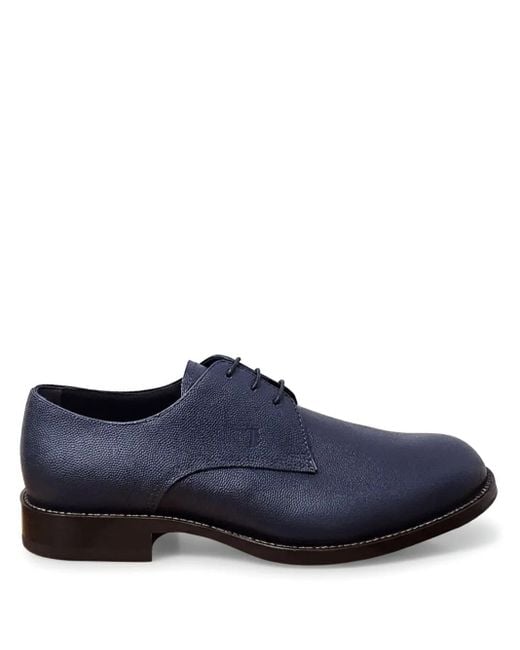 Tod's Blue Leather Derby Shoes for men