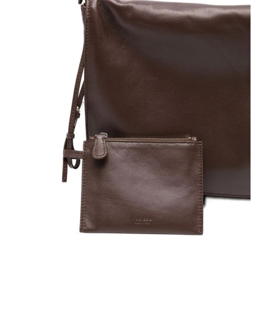 The Row Brown Nan Leather Shoulder Bag
