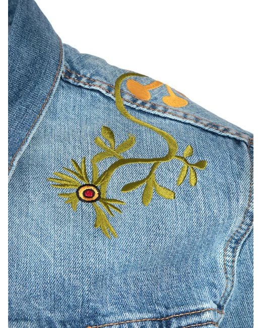 Levi's Blue Floral Embroidered Denim Jacket