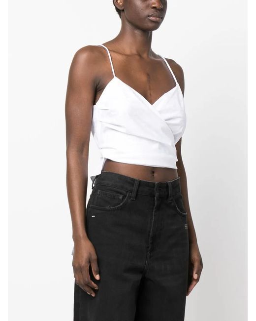 Iceberg White Wraparound Cotton Top