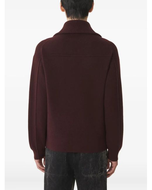Lanvin Purple Zip-Fastening Cashmere Cardigan for men