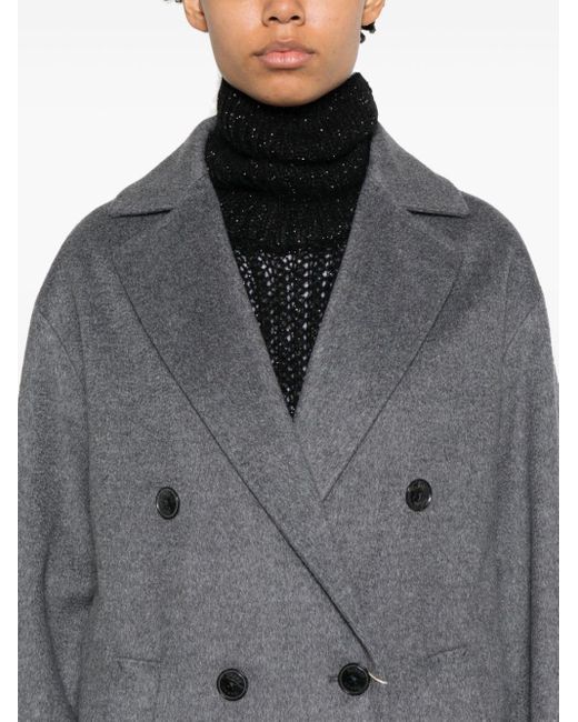 Herno Gray Virgin Wool Peacoat