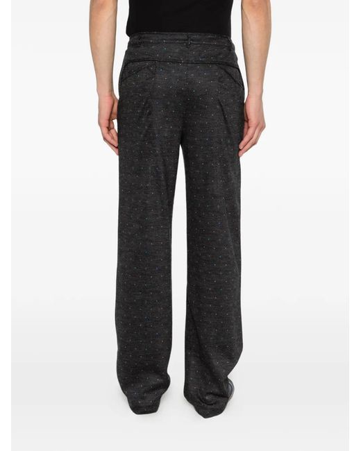 Kiko Kostadinov Black Sargo Patterned Trousers for men