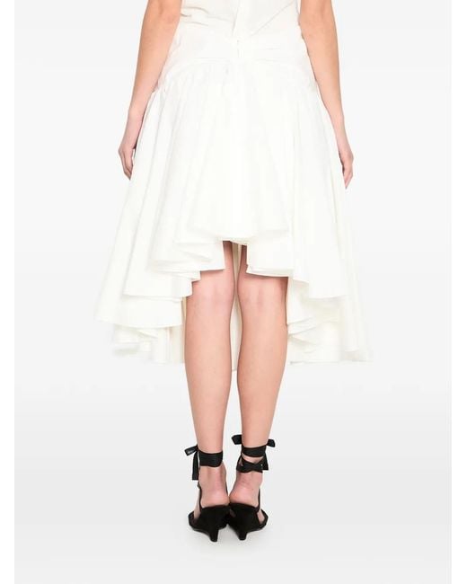 Jacquemus Gedrapeerde Midi-Rok in het White