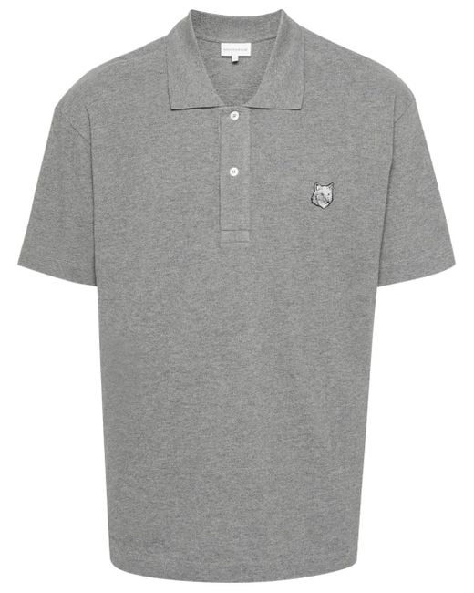 Maison Kitsuné Gray Polo With Logo for men