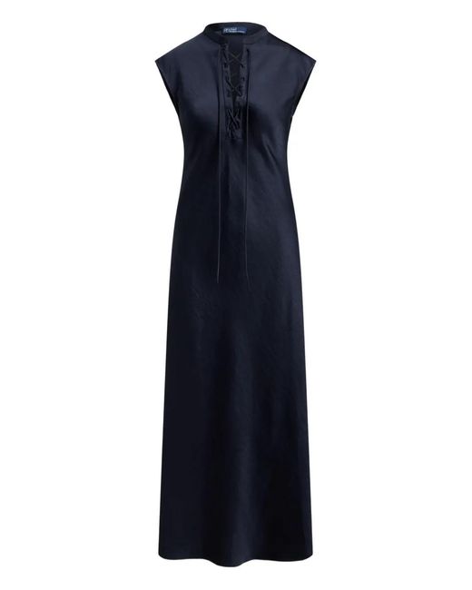 Polo Ralph Lauren Blue Tie Neck Dress